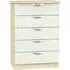Camden 5 Drawer Chest - Kaschmir Gloss, Oak