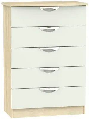 Camden 5 Drawer Chest - Kaschmir Gloss, Oak