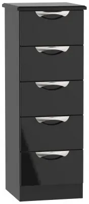 Camden 5 Drawer Narrow Chest - Black image
