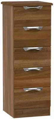 Camden 5 Drawer Narrow Chest - Noche Walnut image