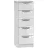 Camden 5 Drawer Narrow Chest - White
