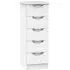 Camden 5 Drawer Narrow Chest - White Matt