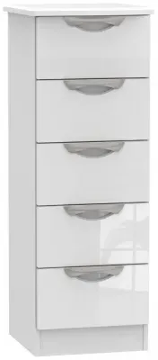 Camden 5 Drawer Narrow Chest - White image