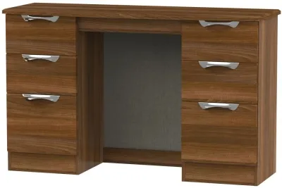 Camden 6 Drawer Double Dressing Table - Noche Walnut