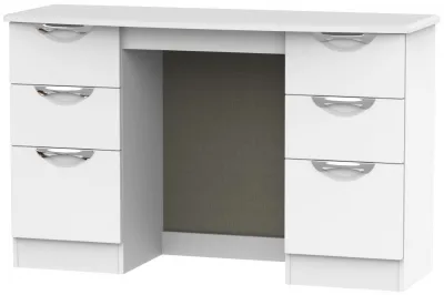 Camden 6 Drawer Double Dressing Table - White Matt