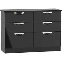 Camden 6 Drawer Midi Chest - Black