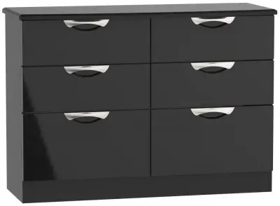 Camden 6 Drawer Midi Chest - Black image