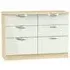 Camden 6 Drawer Midi Chest - Cashmere, Oak Effect
