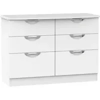 Camden 6 Drawer Midi Chest - White Matt
