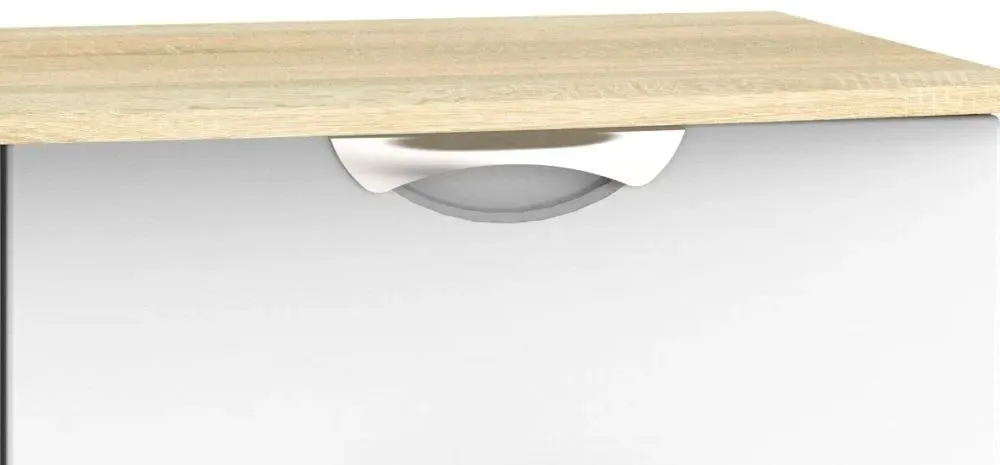 Camden Bed Box with Storage - White Gloss, Oak Effect