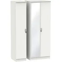 Camden Tall 3 Door Triple Wardrobe with Mirror - Light Grey