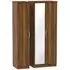 Camden Tall 3 Door Triple Wardrobe with Mirror - Walnut