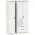 Camden Tall 3-Door Wardrobe with Mirror and Drawers - Light Grey