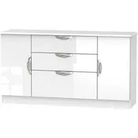 Camden Wide Sideboard with Storage - White Gloss