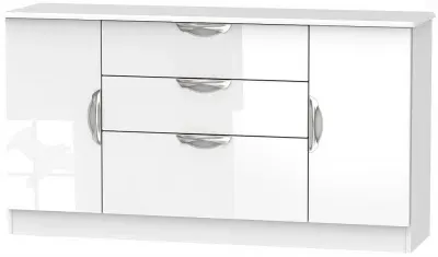 Camden Wide Sideboard with Storage - White Gloss