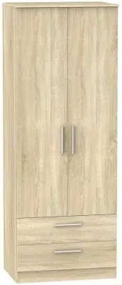 Contrast 2 Door 2 Drawer Wardrobe - Bardolino image