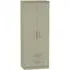 Contrast 2 Door 2 Drawer Wardrobe - Mushroom