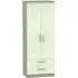 Contrast 2 Door 2 Drawer Wardrobe - Vanilla