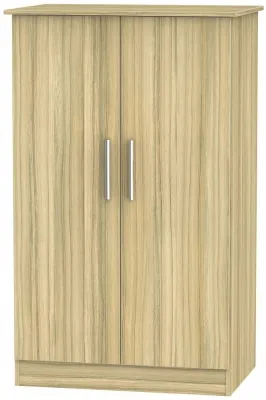 Contrast 2 Door Midi Wardrobe - Cocobolo, Oak