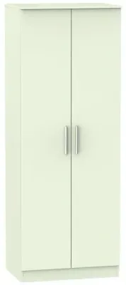 Contrast 2 Door Tall Wardrobe - Cream