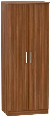 Contrast 2 Door Tall Wardrobe - Noche Walnut