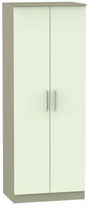 Contrast 2 Door Tall Wardrobe - Vanilla, Mushroom