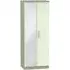Contrast 2 Door Tall Wardrobe with Mirror - Vanilla