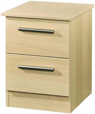 Contrast 2 Drawer Bedside Cabinet - Elm
