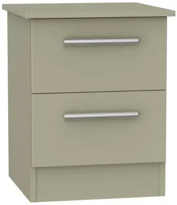 Contrast 2 Drawer Bedside Cabinet - Mushroom