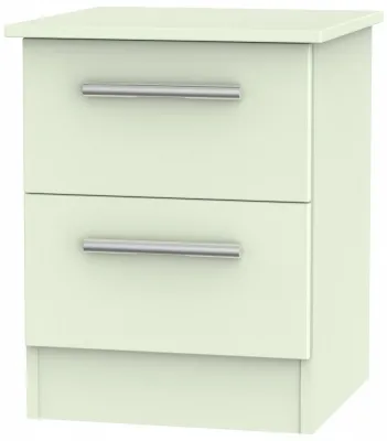 Contrast 2 Drawer Bedside Cabinet - Vanilla