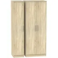 Contrast 3-Door Tall Triple Wardrobe - Bardolino
