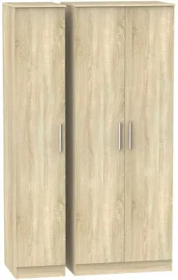 Contrast 3-Door Tall Triple Wardrobe - Bardolino image