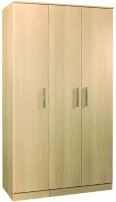 Contrast 3-Door Tall Triple Wardrobe - Elm