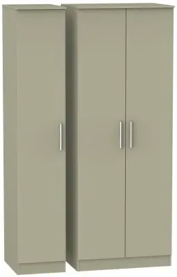 Contrast 3-Door Tall Triple Wardrobe - Mushroom