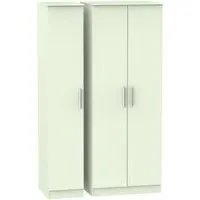 Contrast 3-Door Tall Triple Wardrobe - Vanilla