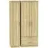 Contrast 3-Door Triple Wardrobe with Storage - Cocobolo