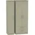 Contrast 3-Door Triple Wardrobe with Storage - Mushroom