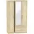 Contrast 3 Door Wardrobe with Mirror - Bardolino, Oak Effect