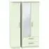 Contrast 3 Door Wardrobe with Mirror - Cream
