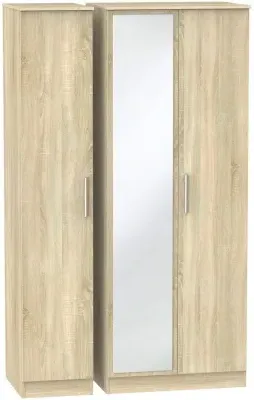 Contrast 3-Door Wardrobe with Mirror - Oak Effect