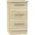 Contrast 3 Drawer Bedside Cabinet - Bardolino