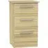 Contrast 3 Drawer Bedside Cabinet - Cocobolo, Oak