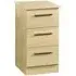 Contrast 3 Drawer Bedside Cabinet - Elm