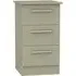 Contrast 3 Drawer Bedside Cabinet - Mushroom