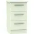 Contrast 3 Drawer Bedside Cabinet - Vanilla