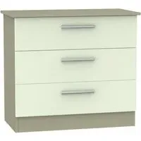 Contrast 3 Drawer Chest - Cream, Mushroom