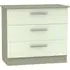 Contrast 3 Drawer Chest - Cream, Mushroom