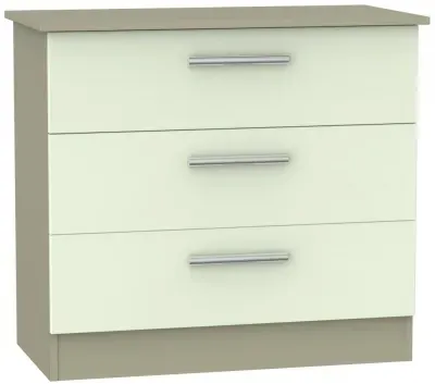 Contrast 3 Drawer Chest - Cream, Mushroom