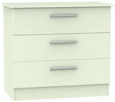 Contrast 3 Drawer Chest - Cream