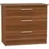 Contrast 3 Drawer Chest - Noche Walnut